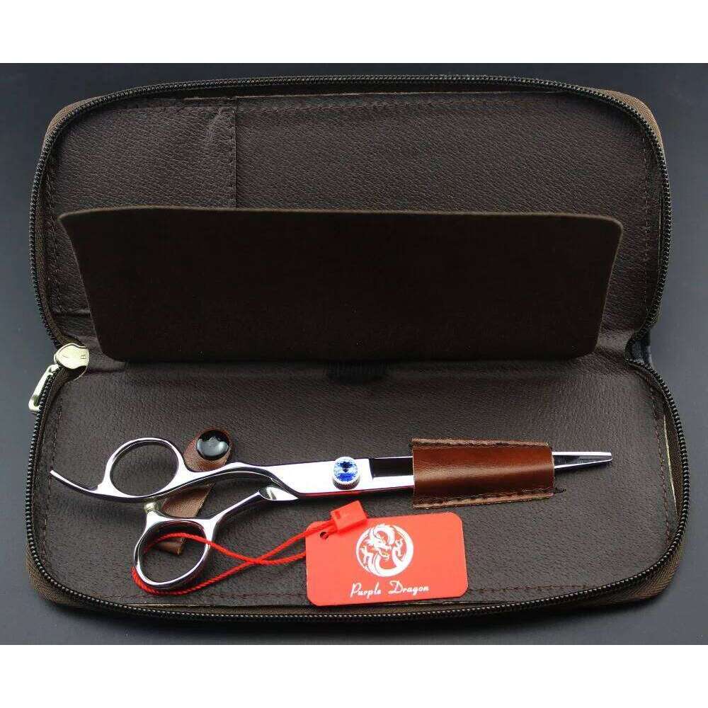 612# 7'' Left Hand Brand Purple Dragon High-Class Hairdressing 440C Big Gem Dogs Cats Pets Cutting Shears Hair Scissors H260303