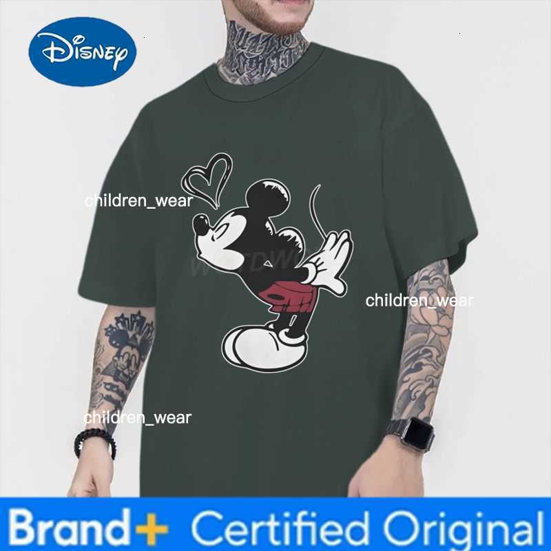 Disney Fun Mickey Mouse Minnie Kiss Print T Shirts Women Men 100 Cotton Casual Couple Streetwear Classic Character Mickey T-shirts H260304