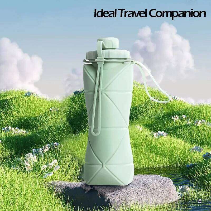 Silicone Collapsible Mug Large Capacity 600ml Outdoor Travel Sports Portable High Temperature Resistant Food Grade water cup S260303