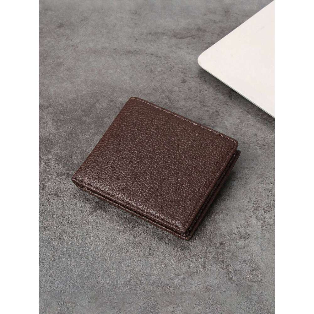 "Men's Slim Minimalist Solid Color Short Wallet Business, Boss, and Young Professionals - Essential for Commute C260304