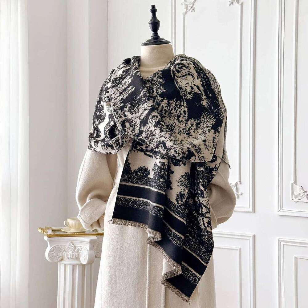 2025 Luxury Brand Women's Cashmere Scarf - Winter Warm Tasseled Striped Printed Pashmina Shawl, Foulard & Poncho XJ260304