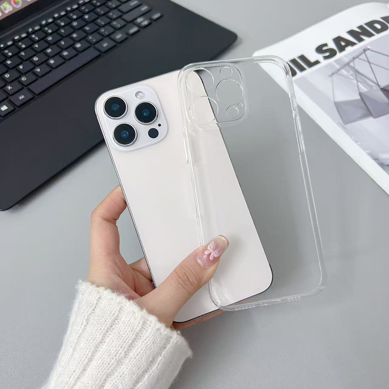 1.2MM Clear Hard Phone Case Anti-Yellow Crystal Transparent Cover For Apple iPhone 17 16 15 14 13 PRO