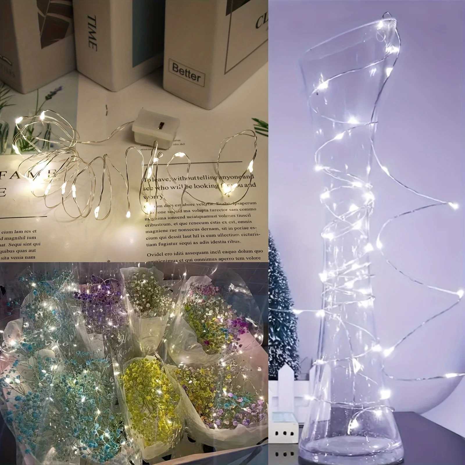 5Packs 1m LED String Lights 8 colors for Christmas atmosphere/birthday room decoration/camping/flowers/cakes/toy decoration H260304