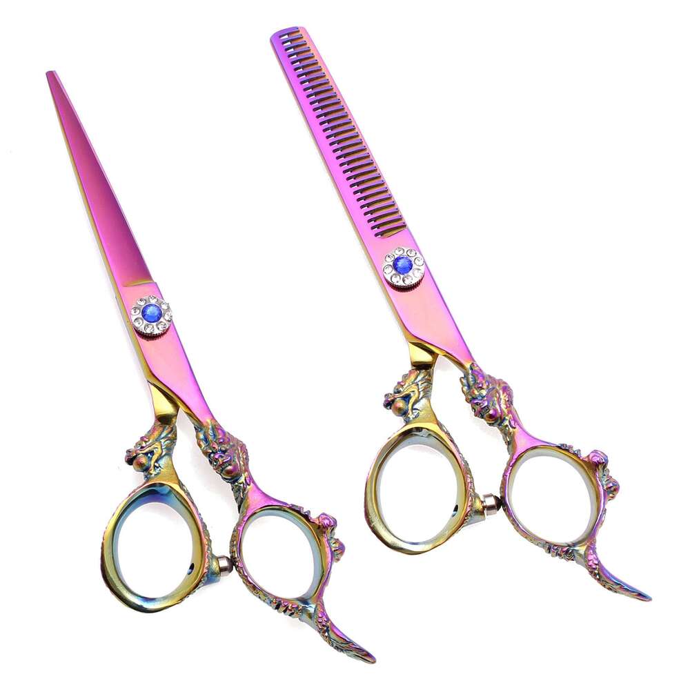 Professional Barber Japan Stainless 5.5 inch Gold Shears Haircut For Beauty Hair Thinning Scissors C9004 H260303