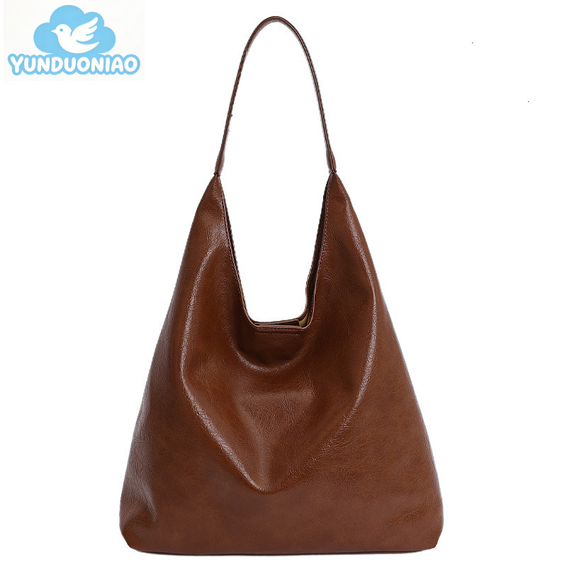 YUNDUONIAO new women's large capacity commuting bag, simple and fashionable retro handbag, casual and lazy personality crossbody bag