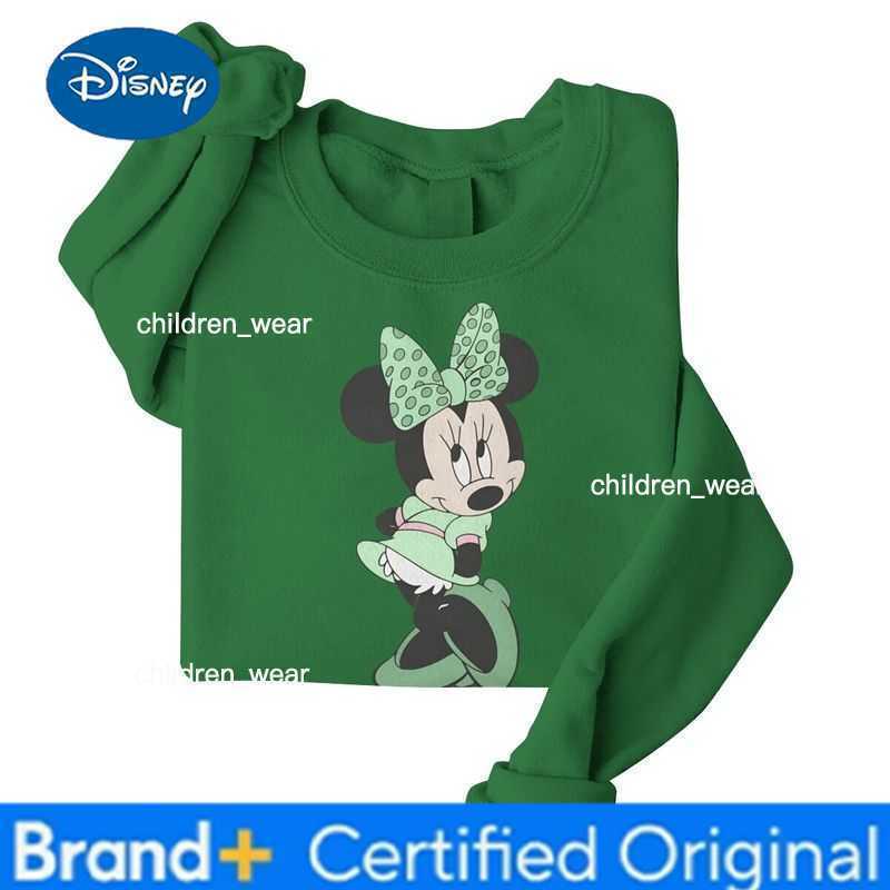 Disney 2026 St Patricks Day New Mickey Mouse Minnie Print Valentines Day Couple Sweatshirt For Women Men Long Sleeve Mickey Pullover H260304