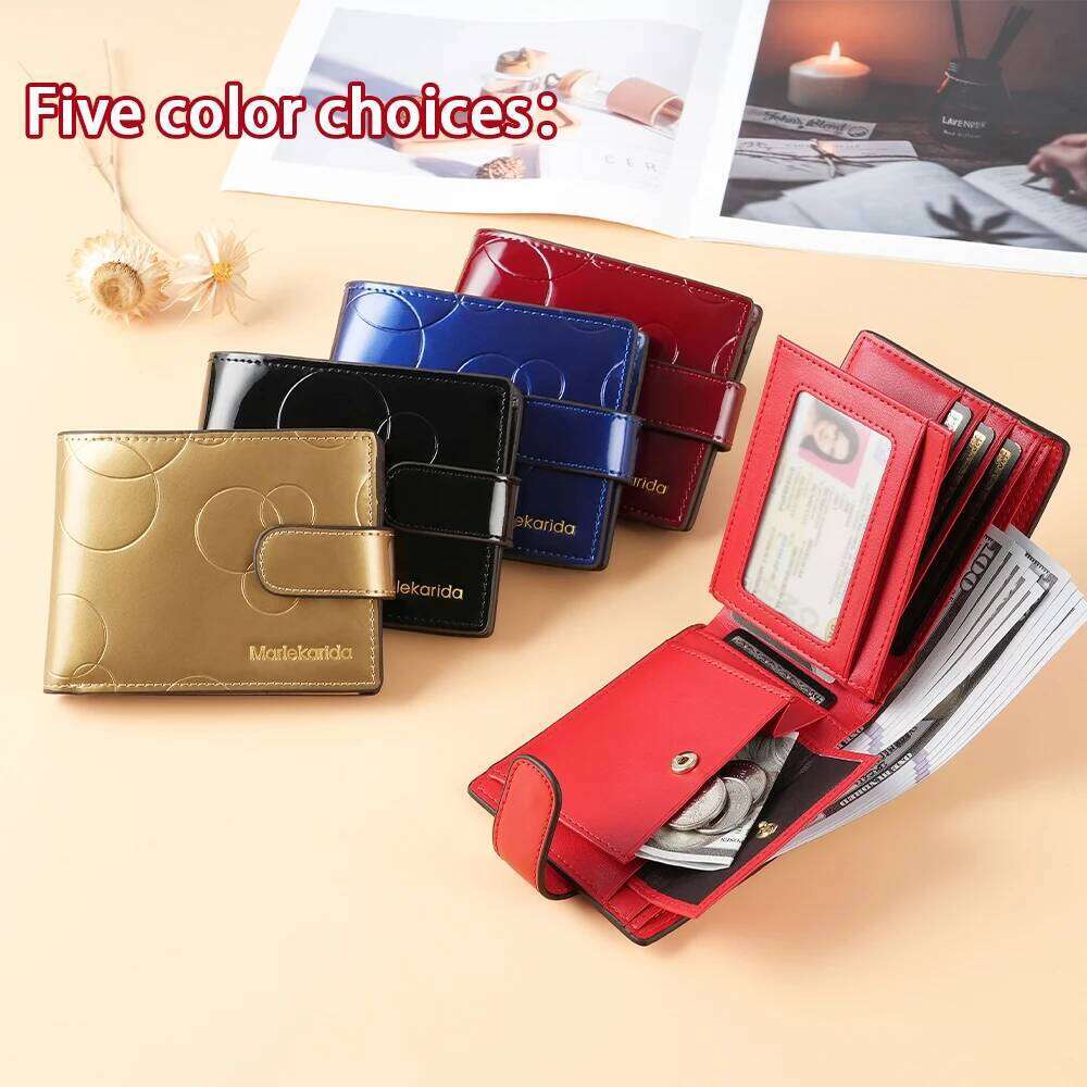 Fashion women's wallets Patent leather RFID Blocking Card Holder Purses for Women Short Bifold Wallet with Coins Pocket Handbags C260304