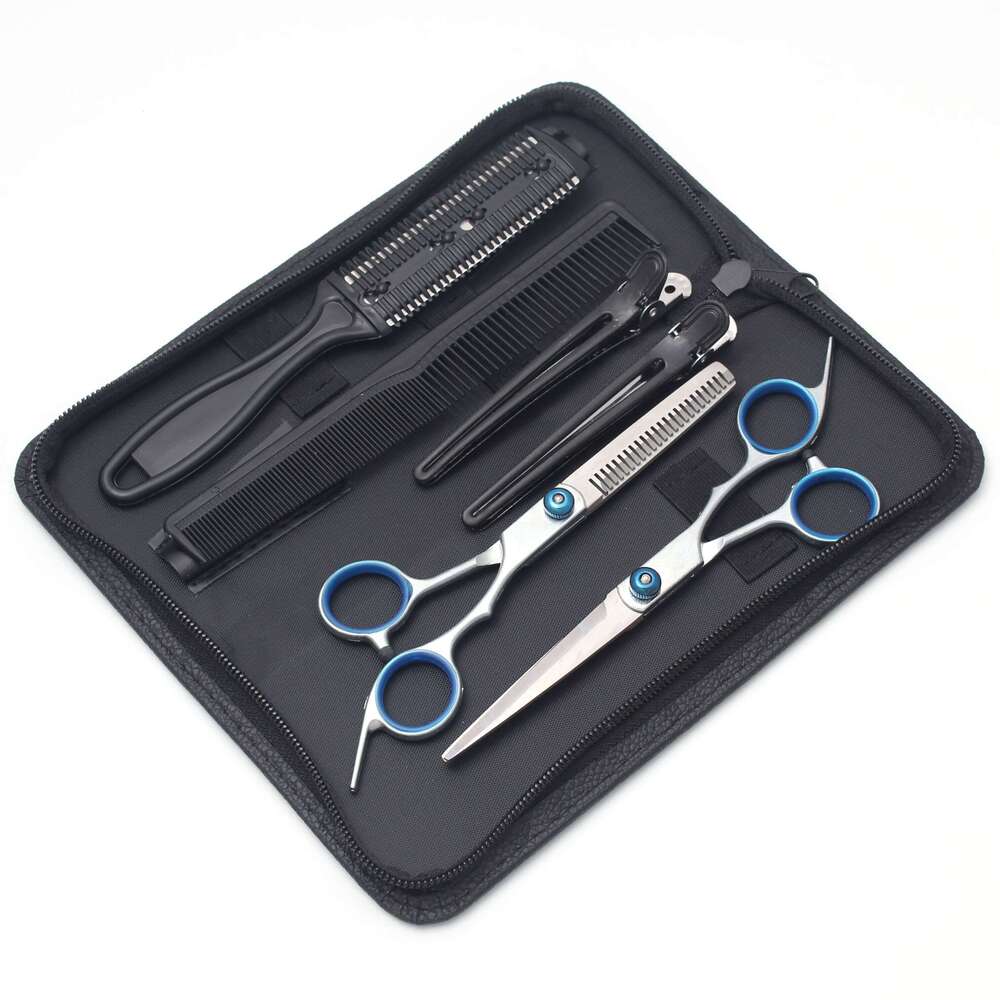 Hair Kit Stainless Hairdressing 6" Set Thinning Shears Barber Shop Haircut Scissors Clips Combs C1000 H260303
