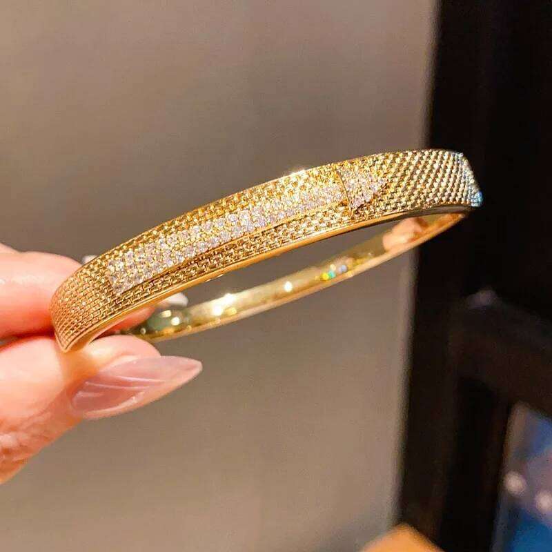 Copper Sparkly Rhinestone Bracele Colorfast Clasp Bracelets For Women Skyful Star Bracelet Light Luxury Paty Jewelry Gifts XJ260303