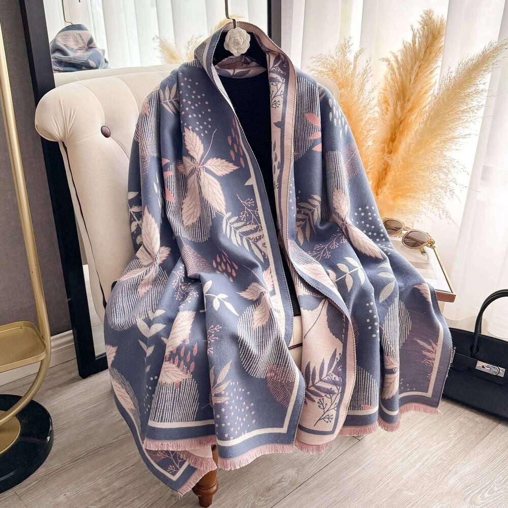 Women's Warm Faux Cashmere Scarf Autumn Winter New Jacquard Shawl Wrap Convertible Blanket Neck Protection Design XJ260304