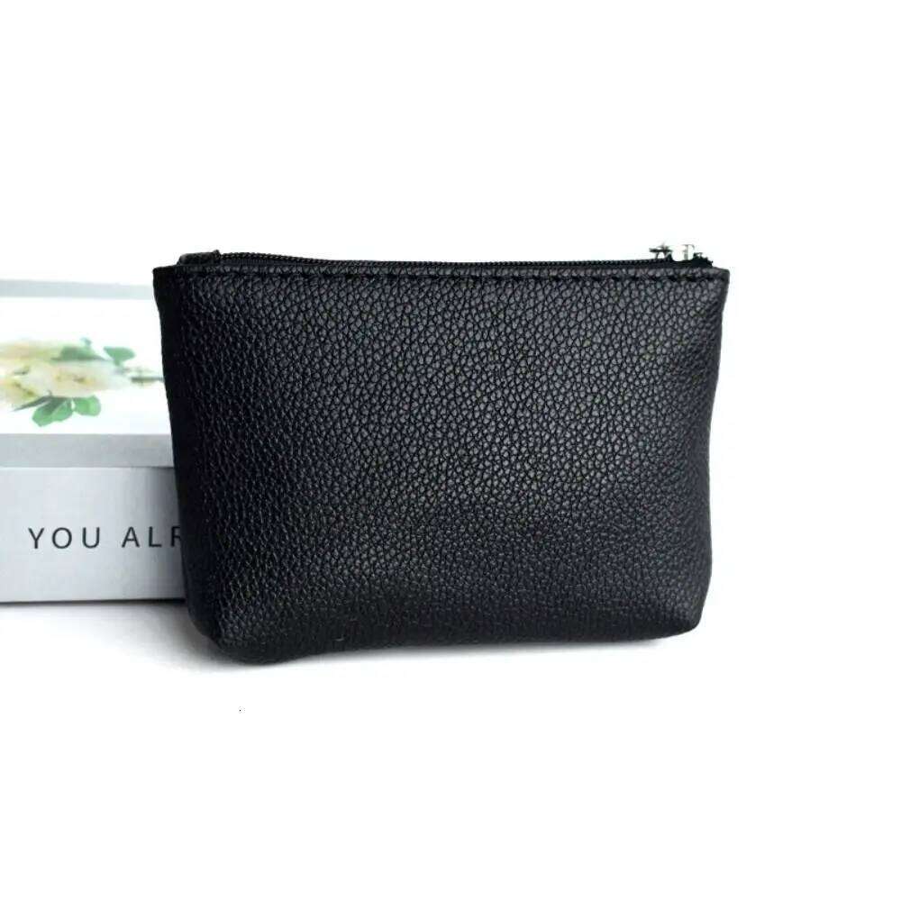 Zipper PU Leather Coin Credit Holder Pure Color Mini Purse Card Pocket Change Bag Short Wallet Outdoor C260304