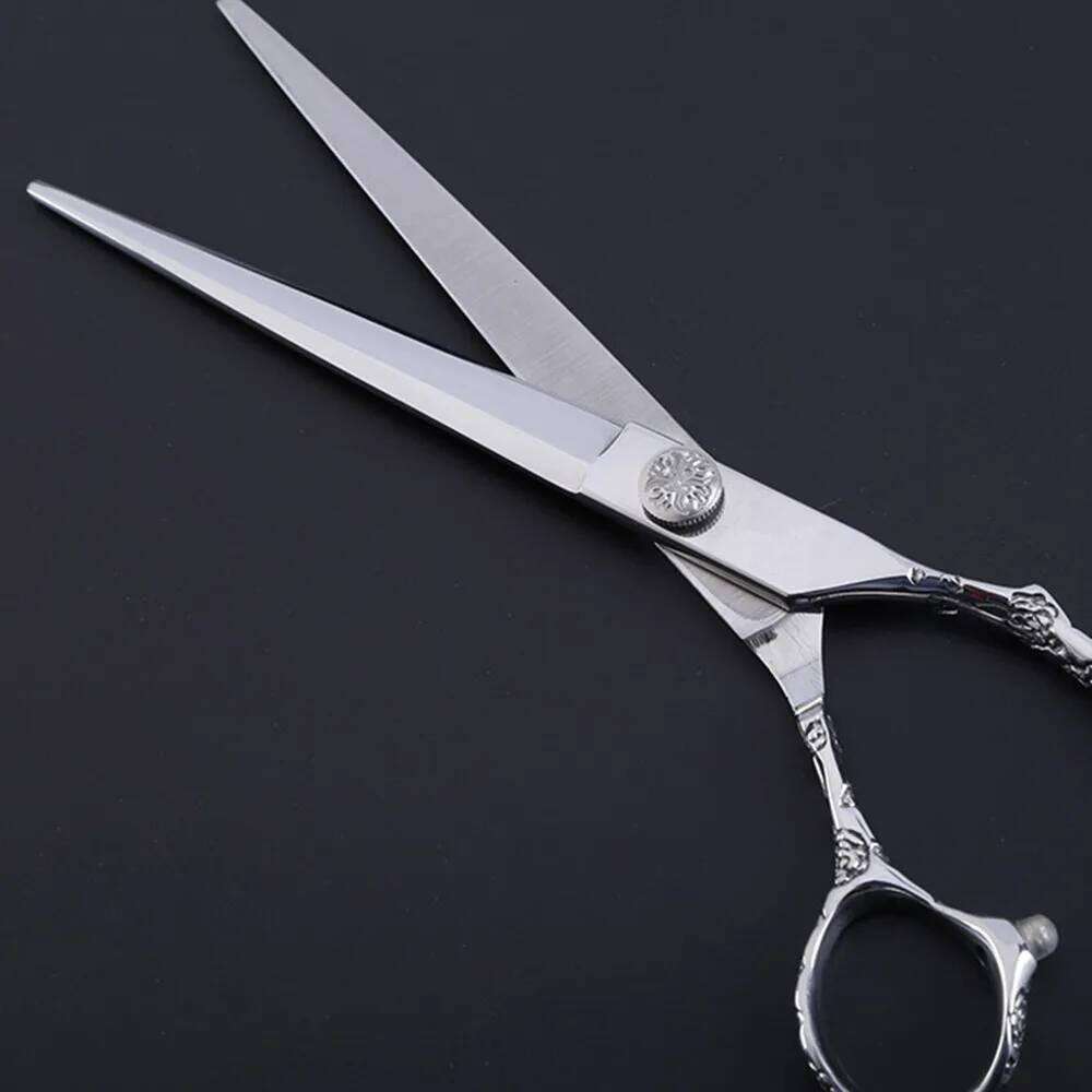 Customize logo JP 440c steel 7'' & 6'' Plum handle cut hair barber makas cutting make up shears hairdressing scissors H260303