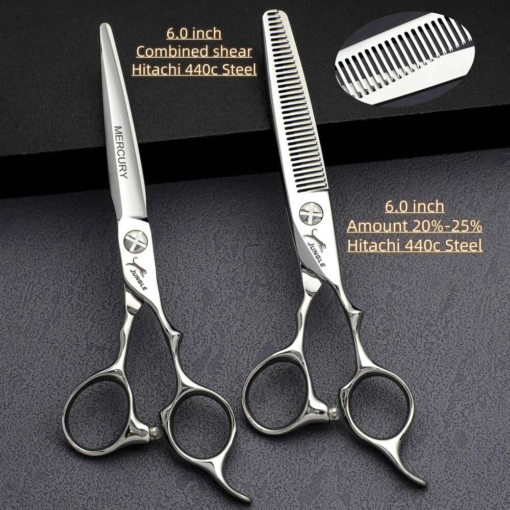 JUGU Professional hairdressing Japan 440C steel Barber scissors Set of 6.0-6.5-6.8 inch High quality barber accessories H260303