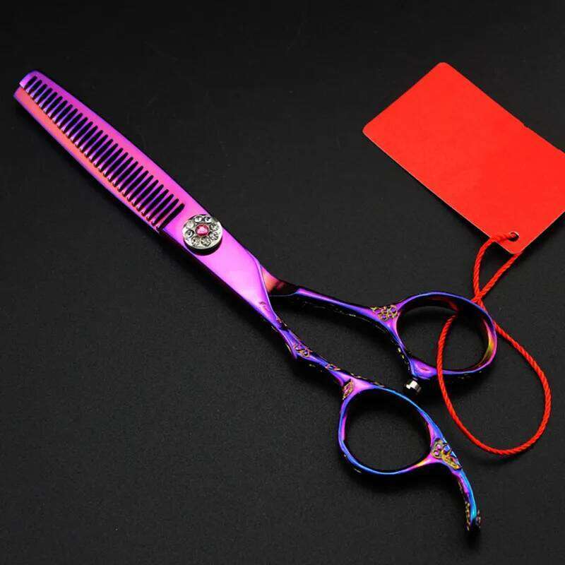 Professional Japan 440c 6 '' Left Handed Purple Rose hair haircut thinning barber cutting shears hairdresser scissors H260303