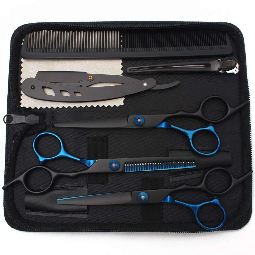 Hair JP Stainless Hairdressing Kit Barber Shop Sakon Thinning Scissors Set Comb Razor Haircut Shears C1001 H260303