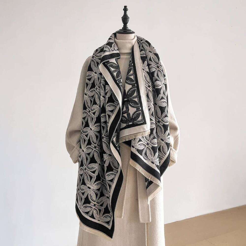 Women's Winter Warm Cashmere Scarf Luxury Pashmina Thick Shawl Wrap Neckerchief Fashionable Bufanda Echarpe Poncho 2025 XJ260304