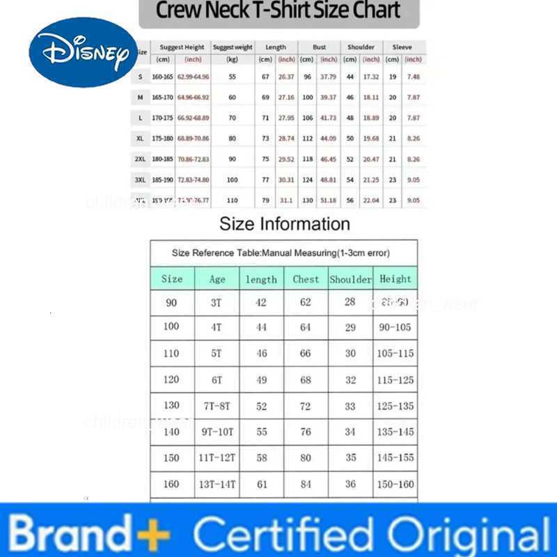 Disney 2026 New Hot Boys and Girls Childrens Clothing Family Parent-child Clothing Summer T-shirt Cartoon Print Casual Sports H260304