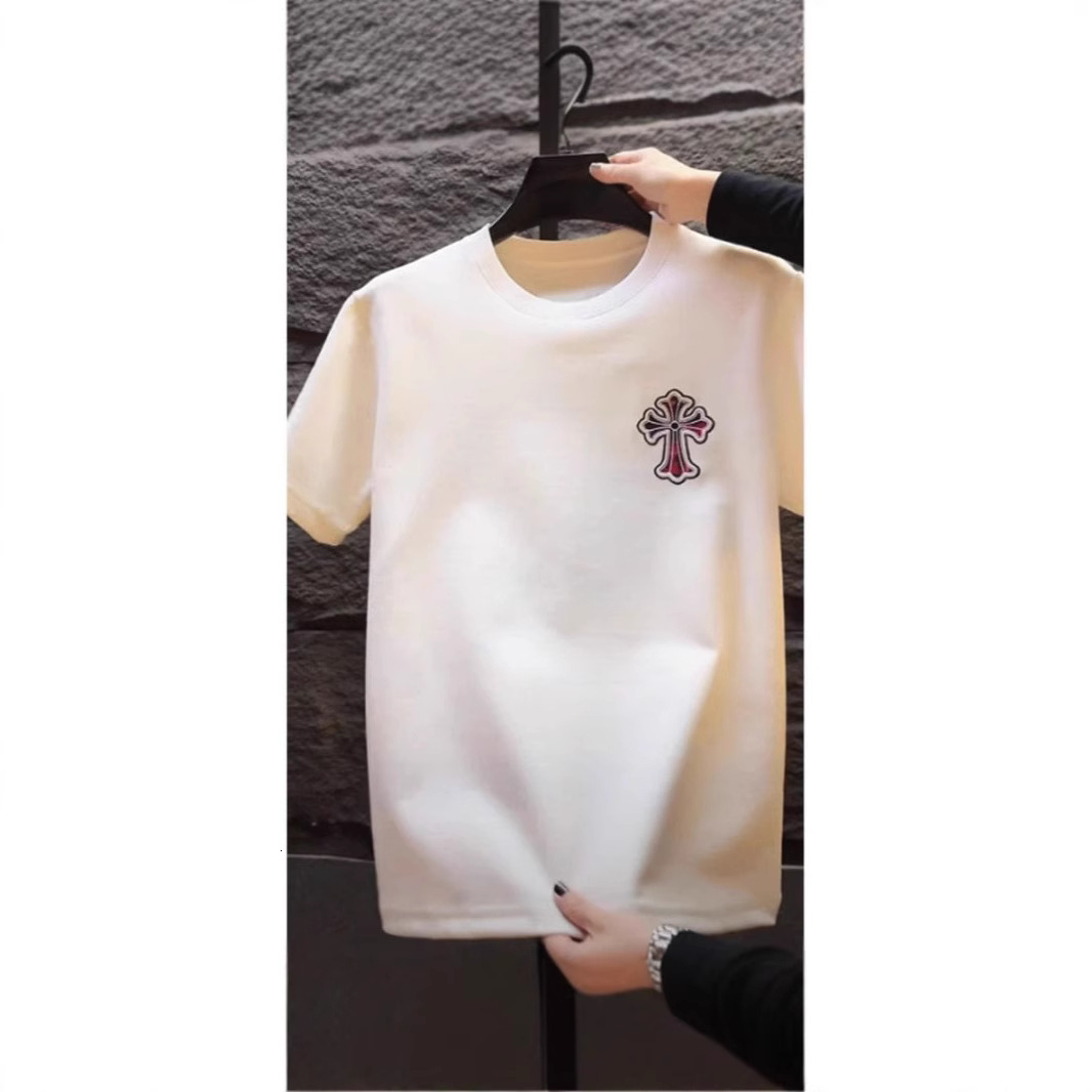 2026 New Designer Luxury Brand Men's Round Neck Breathable Short Sleeved Casual Unique Design Embroidered Cotton Outdoor Sports Men's Short 