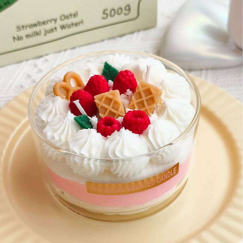 Handmade Mousse Cup Dessert Cake Scented Candle - Vanilla Chocolate Mango Strawberry Cream Creative Gift for Home W260304