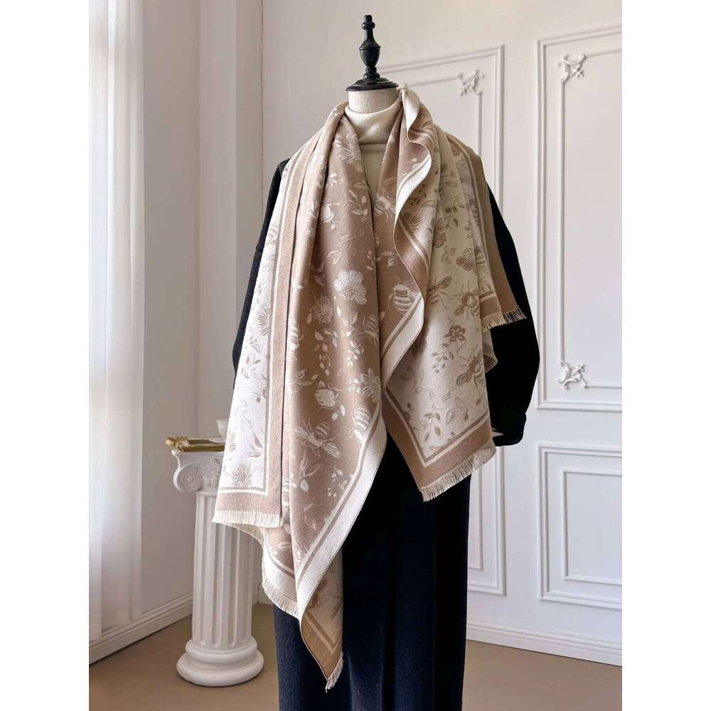 Women Winter Warm Pashmina Scarf Luxury Faux Cashmere Wraps Thick Shawl Blanket Bufanda Foulard Poncho XJ260304