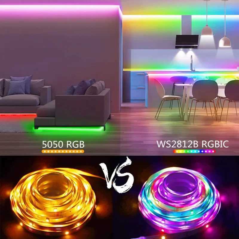 1-30M WS2812b Magic RGBIC Dream Strip Light DC5V Horse Racing 5050 USB LED RGB Strip Tuya App Running Atmosphere Light Home Deco H260304