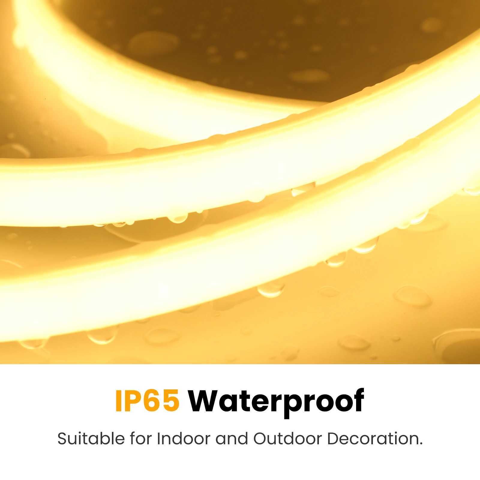 AC 220V COB LED Strip Dimmable Timing Flexible Ribbon 288Leds/m High Brightness COB Led Light for Room Outdoor Garden Lighting H260304