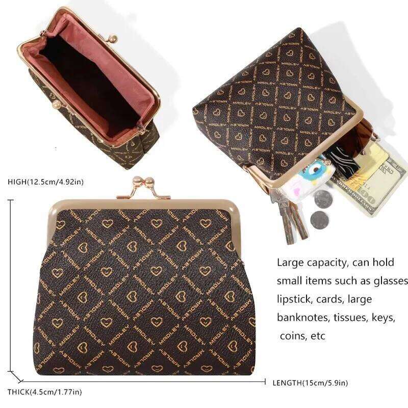 Vintage Women's Short Wallet Buckle Style Purse Coin Pouch Jewelry Bag C260304