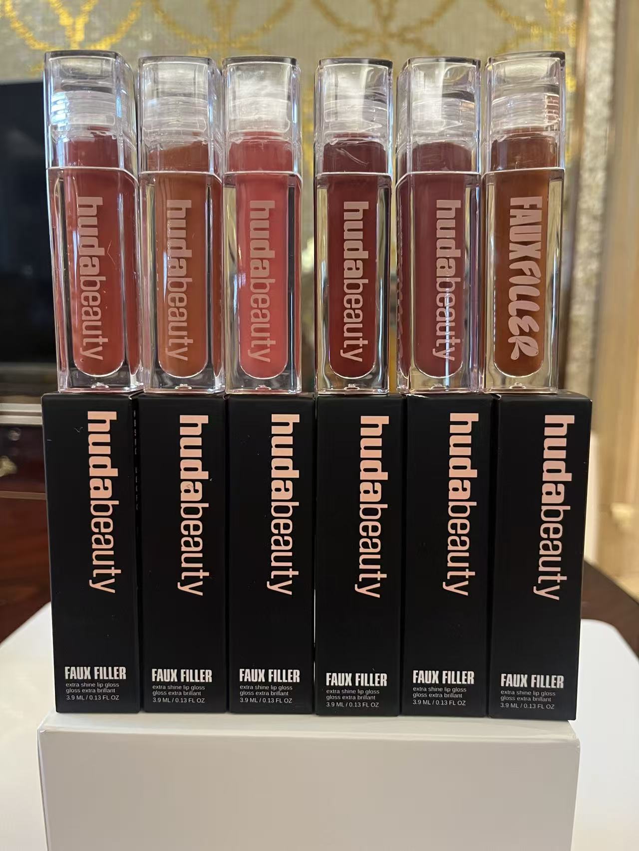 hudabeauty FAUX FILLER EXTRA SHINE Shine Filler LIP GLOSS Liquid Eyeliner Makeup Lip Oil Moisturizing Temperature Liquid Lipstick Lifter Gloss Hydrati