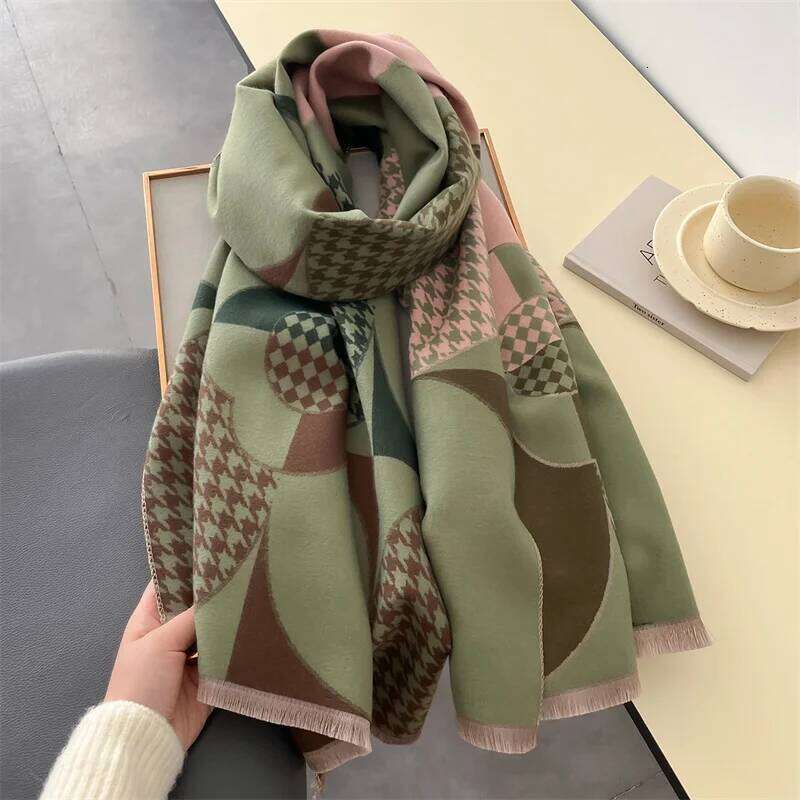 Luxury Winter Scarf Women Cashmere Warm Pashmina Brand Foulard Female Shawls Wraps Thick Soft Bufanda Poncho Scarves Stole 2024 XJ260304