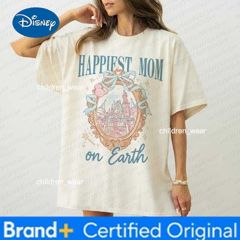 Disney 2026 Castle Coquette Bow T-shirt Happiest Mom on Earth Shirt Mama Tee Mothers Day Gift for Mom Disneyland Famil H260304