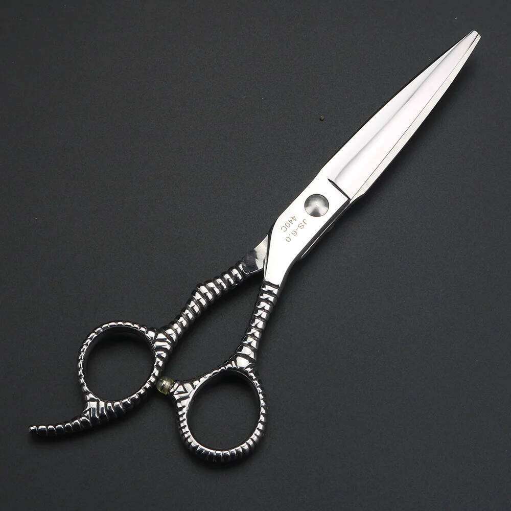 Silver Snake Pattern Handle Hair 6-inch Barber Cutting and Thinning Scissors H260303