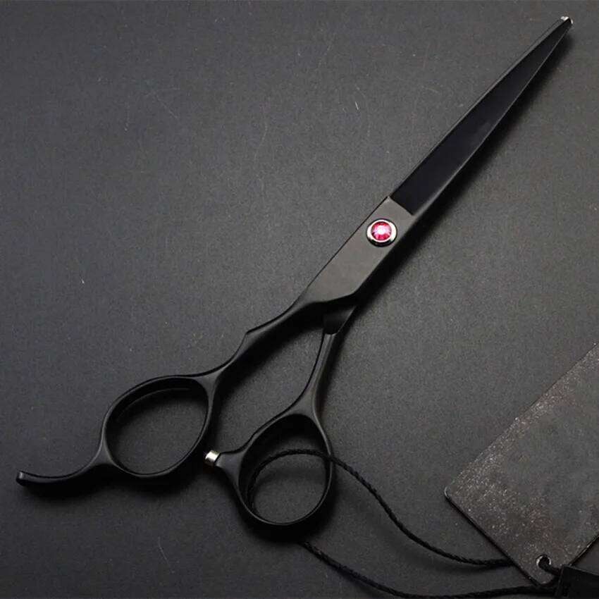 Professional Left hand japan 440c 6 5.5 inch BLACK cut hair set cutting barber thinning shears hairdressing scissors H260303