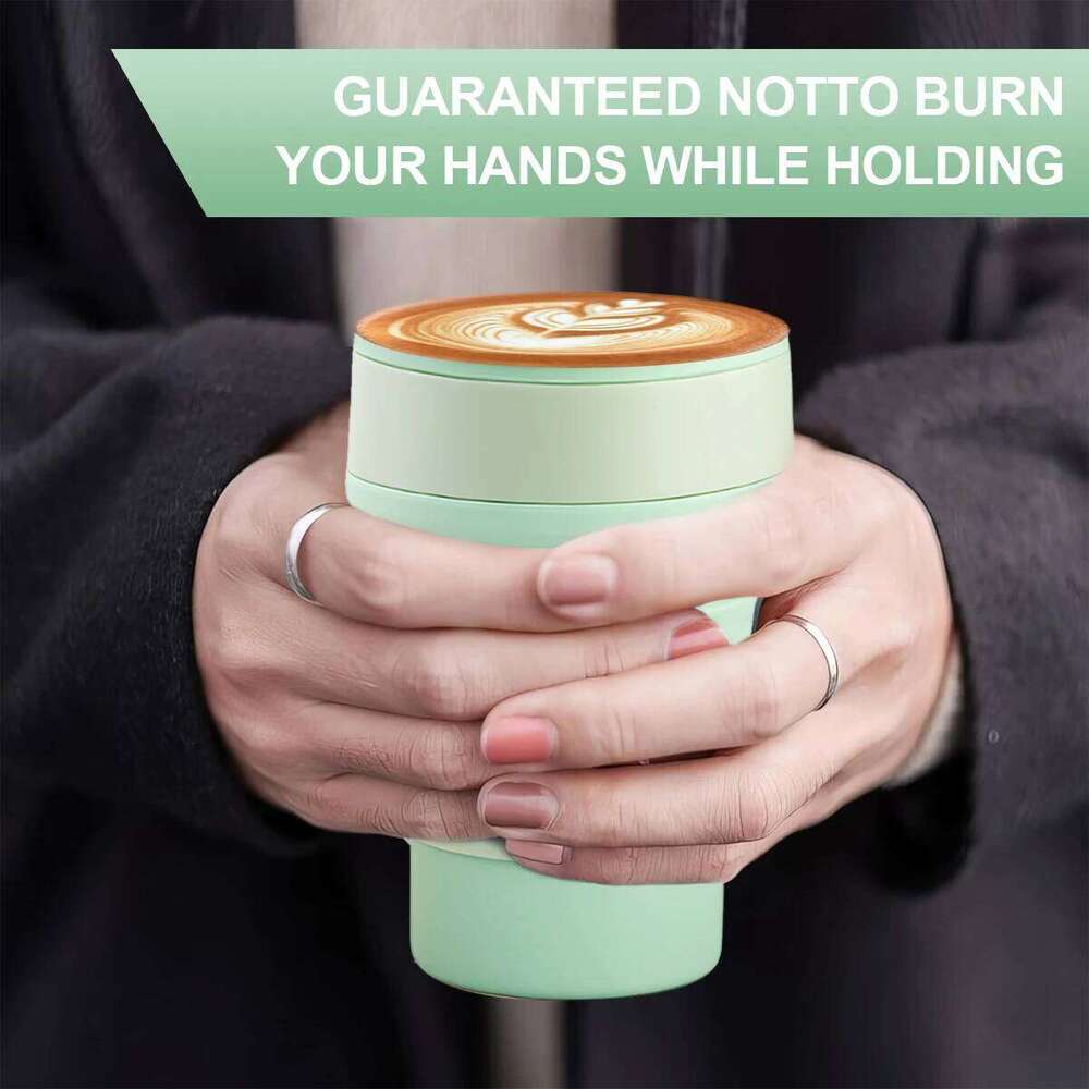 Leeseph Collapsible Travel Cup, Silicone Portable Drinking Mug with Lid Water, Coffee, Drinks for Hiking & Picnic350/500ML S260303