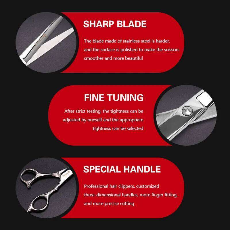 8 Inch Barber Hairdressing Scissors Professional Stainless Flat Cuts Pet Beauty Hair Cutting Shears Barbershop Tools Supplies H260303