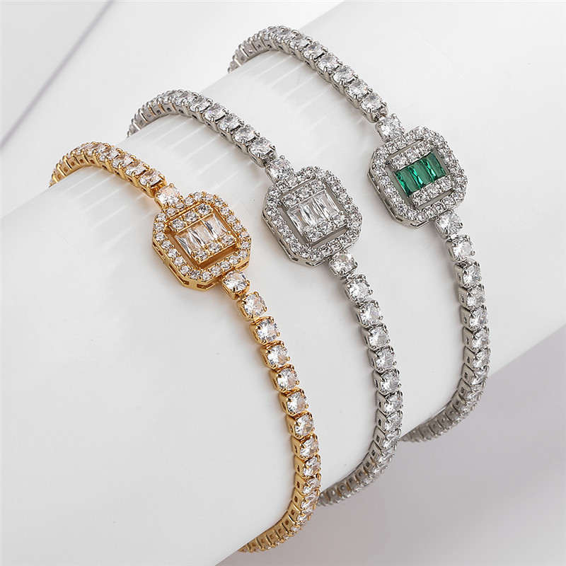 European American fashion zircon-inlaid accessories, personalized and stylish full-diamond bracelet - view 3