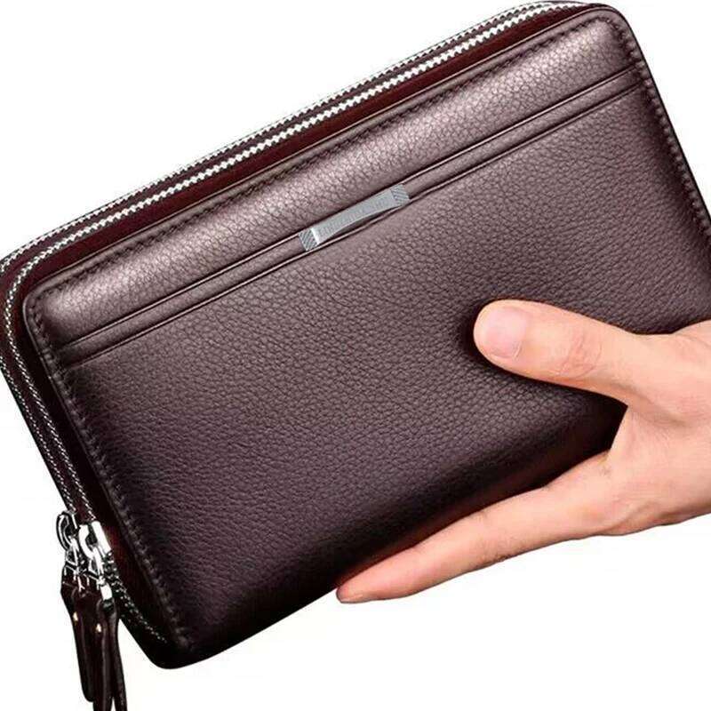 Men's wallet long money foreskin leather large business handbag mobile phone card holder men's gift father son husband b C260304