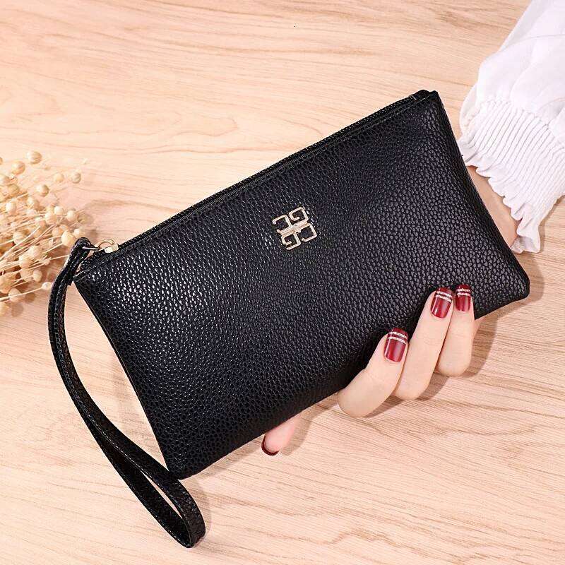 Women Long Casual Wallet Litchi Grain PU Leather Lady Zipper Phone Pocket Credit Card Holder Female Purse Coin Money Bag Clutch C260304