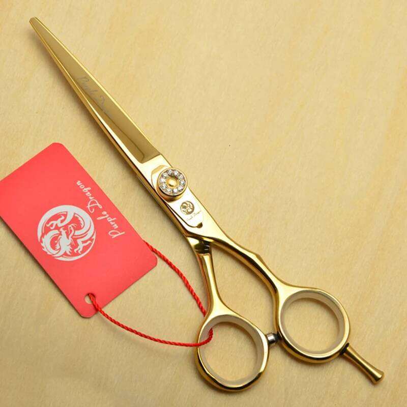 Professional Hairdressing Purple Dragon Japan 440C Gold Hair Cutting Shears Barber Thinning Scissors Dropshipping Z1020 H260303