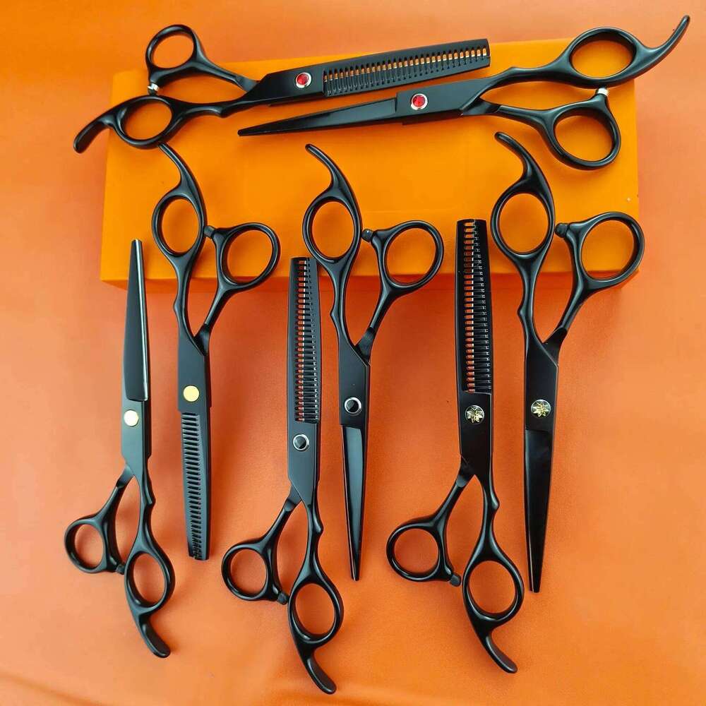 6.0 inch black New Professional Hairdressers Japan 440C Barber Big Cutting Scissors Thinning Shears Hair Clipper H260303