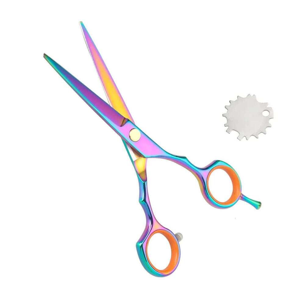 1pcs Colorful Haircut 6 Inch Hair Cutting Scissors, Sharp Blades Hairdressing Scissors For Barber Salon Home H260303