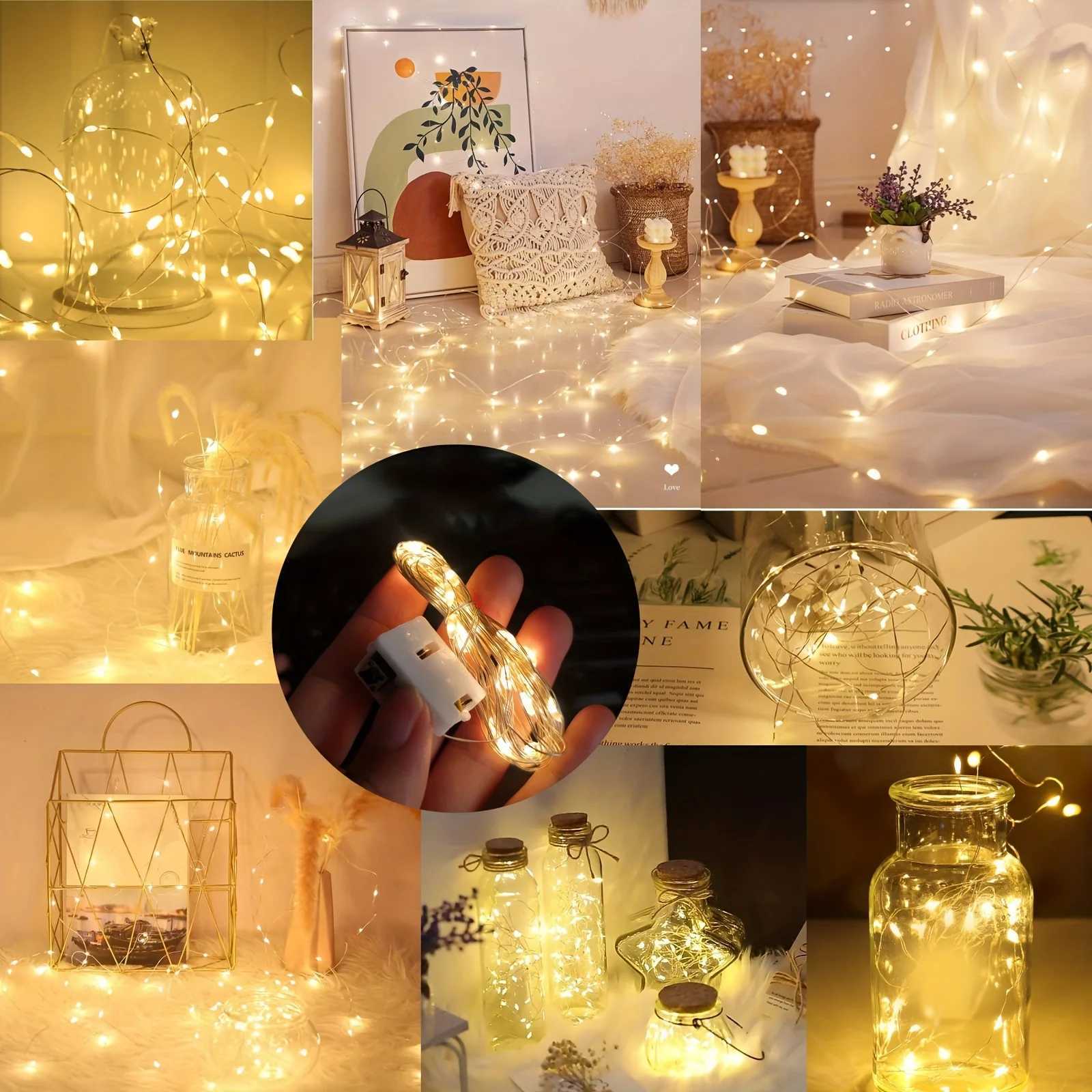 5Packs 1m LED String Lights 8 colors for Christmas atmosphere/birthday room decoration/camping/flowers/cakes/toy decoration H260304