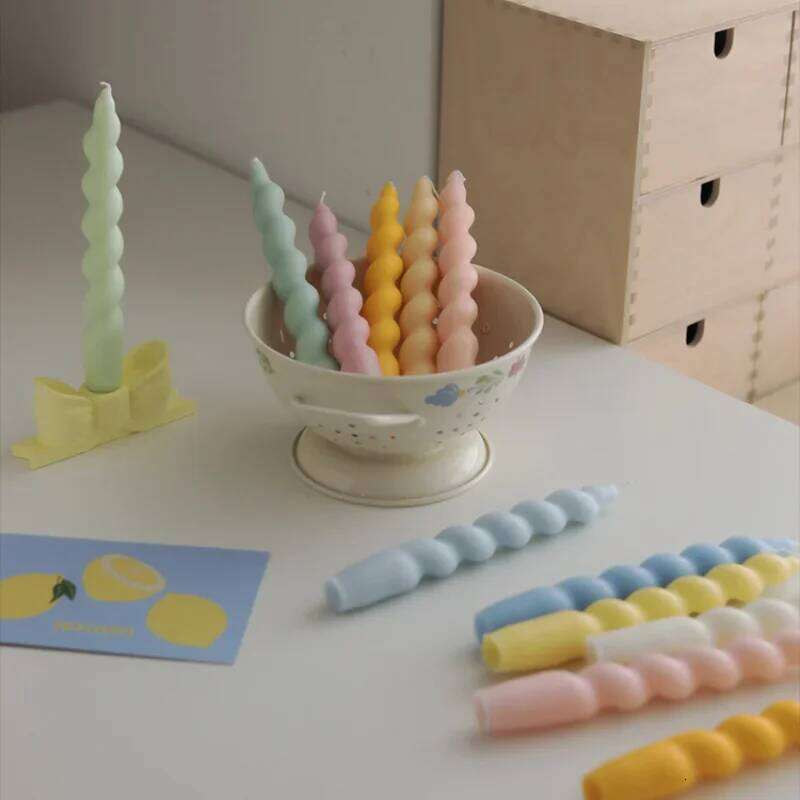 Ins Style Spiral Long Rod Scented Soy Wax Candles for Aromatherapy Wedding Birthday Candle Home Party Decoration W260304