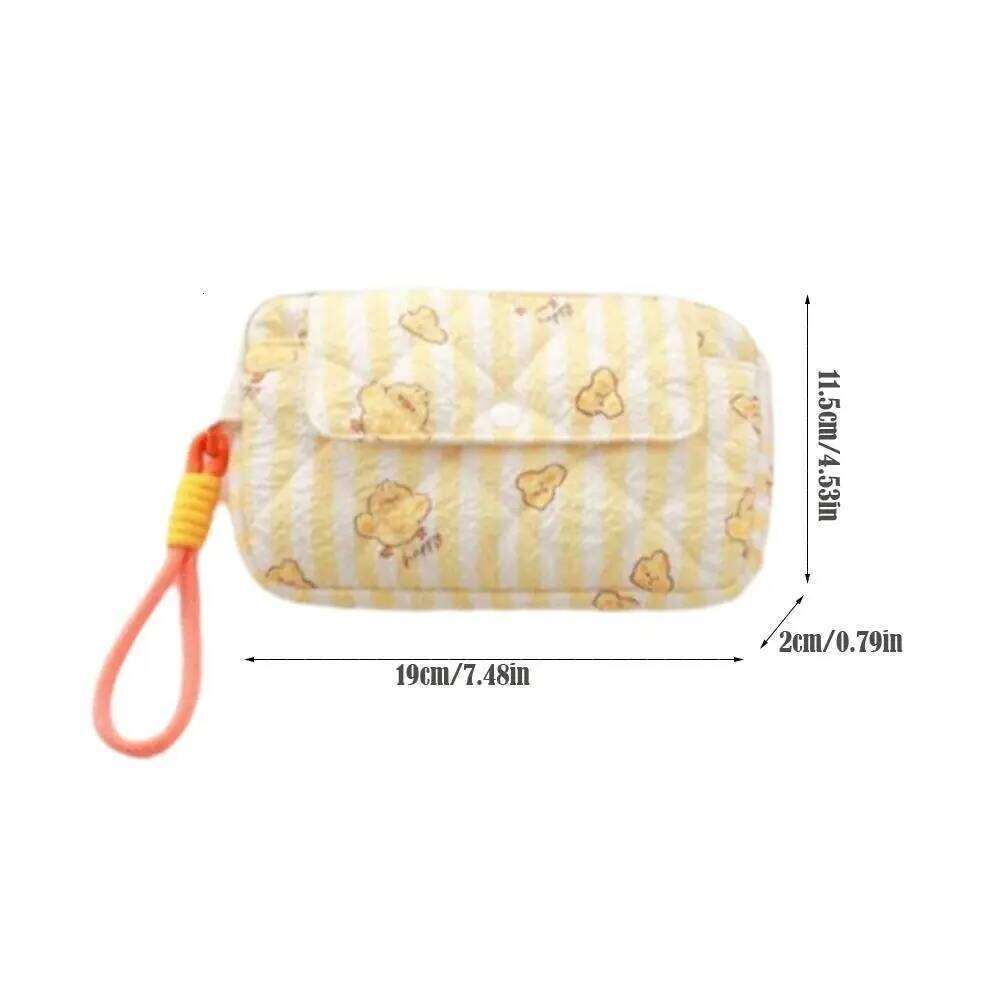 Cute Cartoon Printing Coin Purse Flip Large Capacity Headphone Bag with Lanyard Card Bags C260304