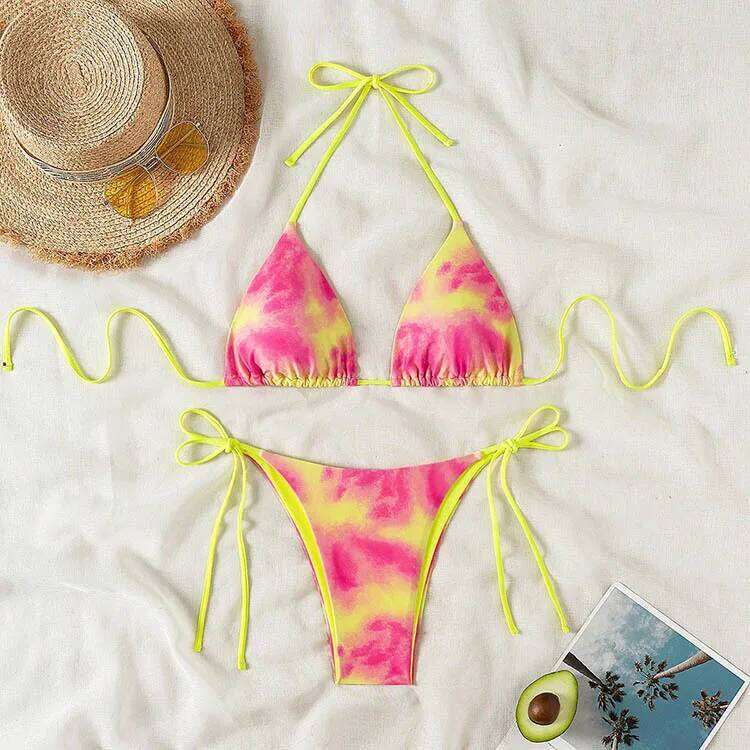 New Fashion Sexy Tie Side Swimsuit Women Beach Bikini Hot Spring Y260303