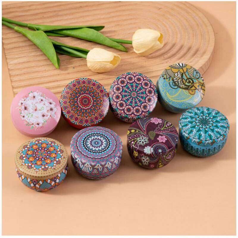 Couples Romantic Home Decor Candle Jar 4Pcs/Box - Scented Long Lasting Smokeless Soy Candles, Crystal Stone Dried Flower W260304