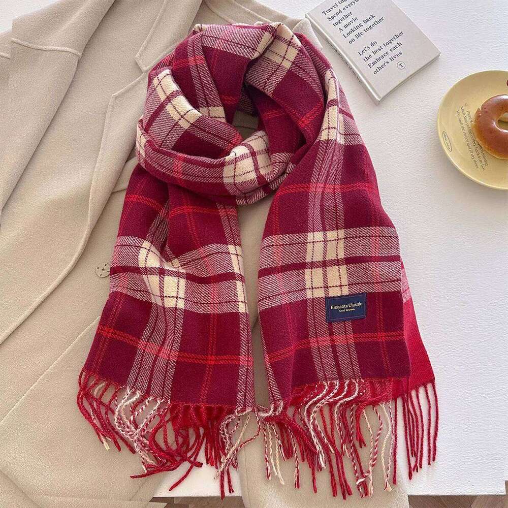 Thickened Warm Scarf Women 40*200CM Long Tassel Pashmina Shawl Faux Cashmere Warps Autumn Winter Fashion Blanket For Wen XJ260304