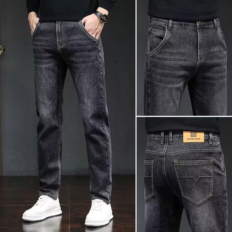 2026 Stretchy Men's Jeans Spring/summer New Style Slim-fit Straight Casual Designer Pants Men's Pants Slimming Men's Trousers Trendy
