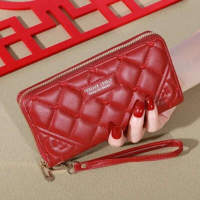 New Wallet Women's European and American Card Zipper Handbag Embroidered Mobile Phone Bag C260304