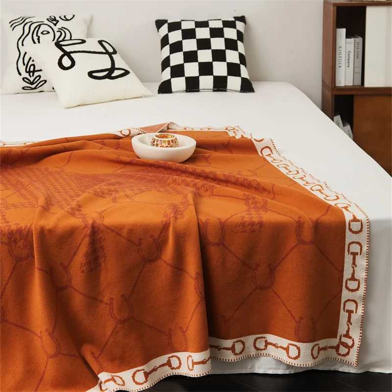 Horse Knitted Throw Blanket, Luxury Warm Decor for Sofa Living RoomT260304