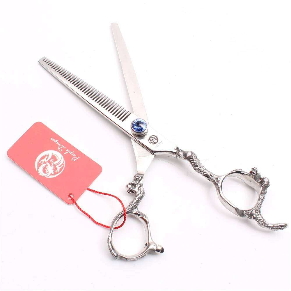 Z9100 7.0" Japan 440C Purple Blue Professional Barbers Cutting Shears Thinning Dragon Handle Human Hair Scissors H260303